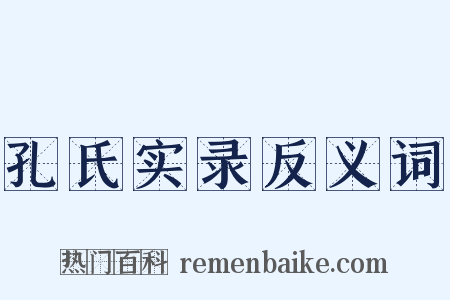 孔氏实录反义词是什么意思的图片